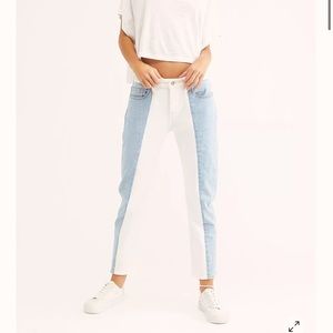Levi’s 501 Cropped Taper Two-Toned Jeans